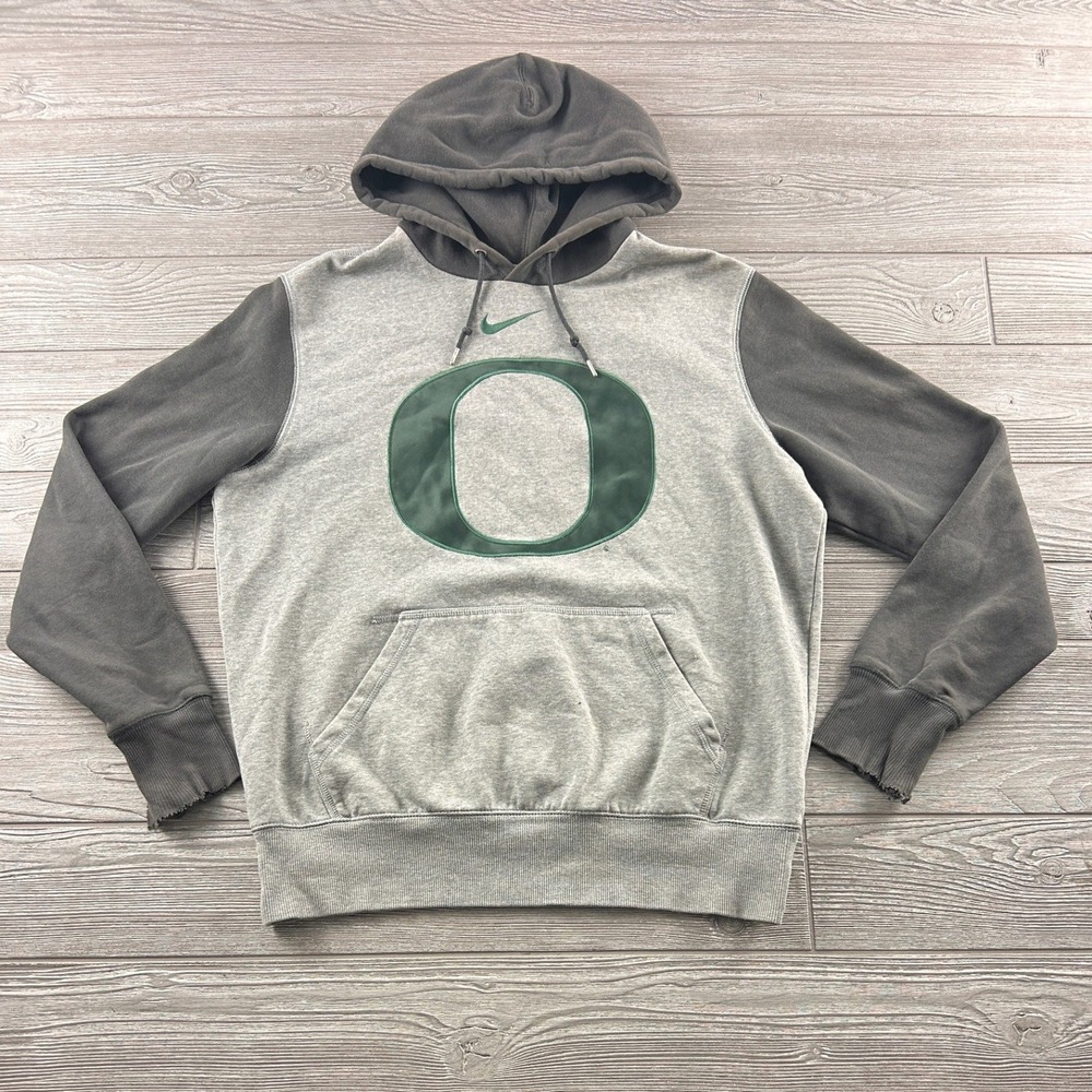 Nike Oregon Ducks Hoodie Mens Medium Grey Charcoal Center swoosh  Sweatshir